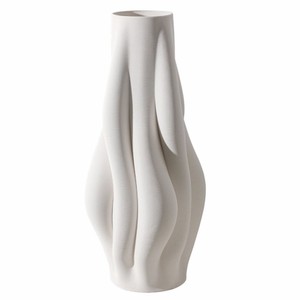 Casa Padrino Luxury Vase White H. 48 cm - Ceramic Flower Vase - Decorative Accessories
