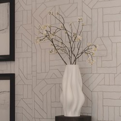 Casa Padrino vase de luxe blanc H. 48 cm - Vase à fleurs en céramique - Accessoires de décoration Casa Padrino vase de luxe blanc H. 48 cm - Vase à fleurs en céramique - Accessoires de décoration