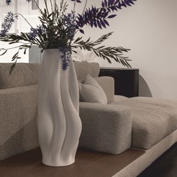 Casa Padrino vase de luxe blanc H. 48 cm - Vase à fleurs en céramique - Accessoires de décoration Casa Padrino vase de luxe blanc H. 48 cm - Vase à fleurs en céramique - Accessoires de décoration