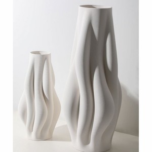 Casa Padrino Luxus Vase Weiß H. 75 cm - Keramik Blumenvase - Deko Accessoires