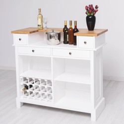 Casa Padrino country style bar counter white / natural 120 cm - Solid bar furniture Casa Padrino country style bar counter white / natural 120 cm - Solid bar furniture