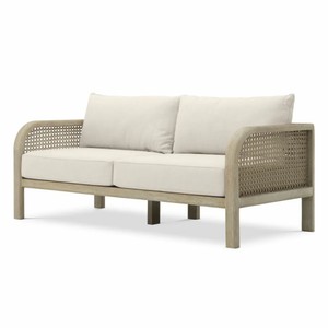 Luxus Outdoor Garten Terrassen Hotel Teakholz Sofa Sandfarben Beige