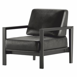 Casa Padrino Luxury Hotel & Living Room Faux Leather Armchair Black - Luxury Furniture