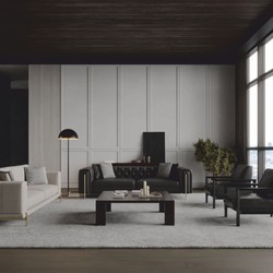 Casa Padrino Luxury Hotel & Living Room Faux Leather Armchair Black - Luxury Furniture