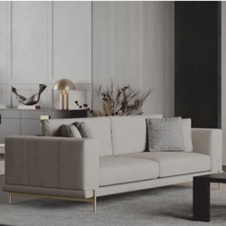 Casa Padrino divano di lusso grigio / ottone 260 cm - Mobili per soggiorno e hotel