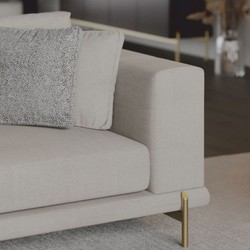 Casa Padrino divano di lusso grigio / ottone 260 cm - Mobili per soggiorno e hotel