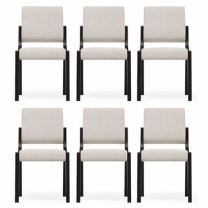 Luxus Esszimmer Stuhl 6er Set Cremeweiß Schwarz