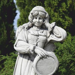 Casa Padrino Scultura Decorativa da Giardino in Pietra Art Nouveau Donna Grigio A. 185 cm
