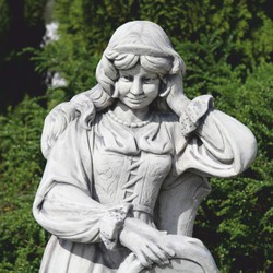 Casa Padrino Scultura Decorativa da Giardino in Pietra Art Nouveau Donna Grigio A. 185 cm