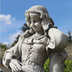 Casa Padrino Scultura Decorativa da Giardino in Pietra Art Nouveau Donna Grigio A. 185 cm