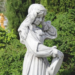 Casa Padrino Scultura Decorativa da Giardino in Pietra Art Nouveau Donna Grigio A. 185 cm