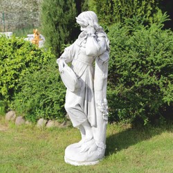 Casa Padrino Scultura Decorativa da Giardino in Pietra Art Nouveau Donna Grigio A. 185 cm