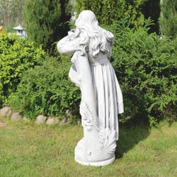 Casa Padrino Scultura Decorativa da Giardino in Pietra Art Nouveau Donna Grigio A. 185 cm