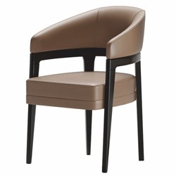 Casa Padrino conjunto de 6 sillas de comedor de lujo con reposabrazos marrón / negro - Muebles de hotel y comedor