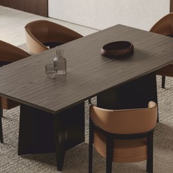Casa Padrino conjunto de 6 sillas de comedor de lujo con reposabrazos marrón / negro - Muebles de hotel y comedor