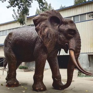Casa Padrino sculpture décorative en bronze XXL éléphant H. 200 cm - Figurine de jardin grandeur nature