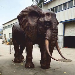 Casa Padrino XXL Bronze Decorative Sculpture Elephant H. 200 cm - Life Size Garden Figure