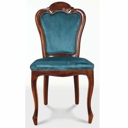 Casa Padrino ensemble de 8 chaises de salle à manger baroque de luxe bleu / marron - Meubles baroques