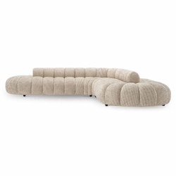 Gebogenes Luxus Wohnzimmer Hotel Büro Sofa Beige Schwarz