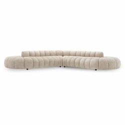 Gebogenes Luxus Wohnzimmer Hotel Büro Sofa Beige Schwarz