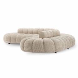 Gebogenes Luxus Wohnzimmer Hotel Büro Sofa Beige Schwarz