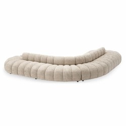 Gebogenes Luxus Wohnzimmer Hotel Büro Sofa Beige Schwarz