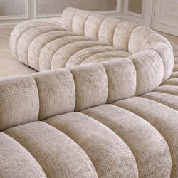 Gebogenes Luxus Wohnzimmer Hotel Büro Sofa Beige Schwarz