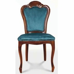 Casa Padrino conjunto de 6 sillas de comedor barrocos de lujo azul / marrón - Muebles barrocos