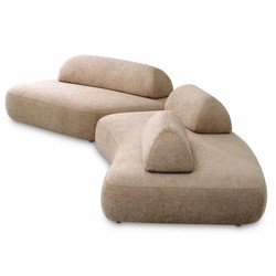 Modulares Luxus Wohnzimmer Hotel Sofa Sandfarben Schwarz