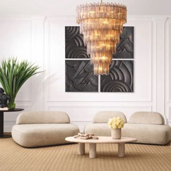Modulares Luxus Wohnzimmer Hotel Sofa Sandfarben Schwarz