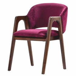 Casa Padrino sedia da pranzo di lusso in velluto con braccioli viola / marrone - Mobili per sala da pranzo