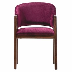 Casa Padrino sedia da pranzo di lusso in velluto con braccioli viola / marrone - Mobili per sala da pranzo