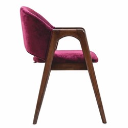 Casa Padrino sedia da pranzo di lusso in velluto con braccioli viola / marrone - Mobili per sala da pranzo