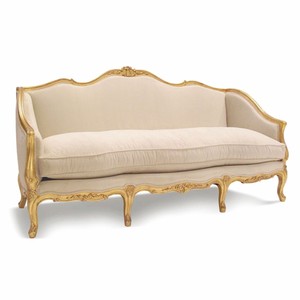 Prunkvolles Luxus Barock Wohnzimmer Hotel Sofa Beige Gold