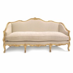 Casa Padrino canapé baroque de luxe pour hôtel et salon beige / or 195 cm - Fabriqué en Italie