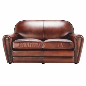 Luxus Leder Echtleder Sofa Braun Schwarz