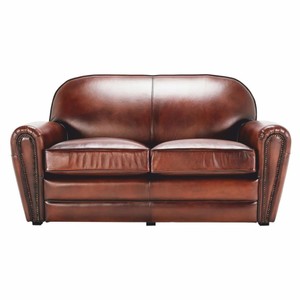 Luxus Leder Echtleder Sofa Braun Schwarz