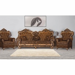Casa Padrino fauteuil baroque de luxe avec strass marron / or - Meubles de style baroque