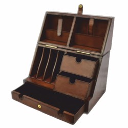 Casa Padrino Luxury Desk Organizer Box Brown H. 43 cm - Desk Accessories