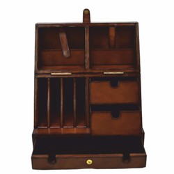 Casa Padrino Luxury Desk Organizer Box Brown H. 43 cm - Desk Accessories