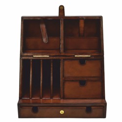 Casa Padrino Luxury Desk Organizer Box Brown H. 43 cm - Desk Accessories