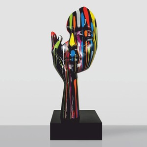 Casa Padrino XXL Decorative Sculpture Black / Colorful H. 190 cm - Large Decorative Figure