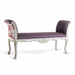 Casa Padrino luxury baroque bench purple / colorful / white 163 cm - Baroque furniture - Made in Italy