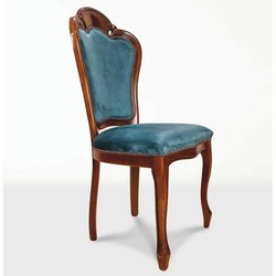 Casa Padrino conjunto de 4 sillas de comedor barrocos de lujo azul / marrón - Muebles barrocos Casa Padrino conjunto de 4 sillas de comedor barrocos de lujo azul / marrón - Muebles barrocos