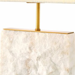 Casa Padrino Luxury Marble Table Lamp White / Antique Brass H. 55 cm - Marble Desk Lamps
