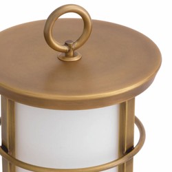 Casa Padrino lámpara de mesa LED de lujo para exterior latón antiguo / blanco Ø 17,5 x A. 31 cm