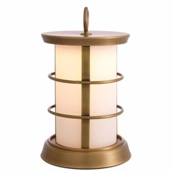 Casa Padrino lámpara de mesa LED de lujo para exterior latón antiguo / blanco Ø 17,5 x A. 31 cm