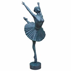 Casa Padrino Art Nouveau Garden Decorative Brass Sculpture Ballerina Blue H. 170 cm