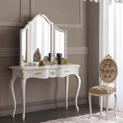 Luxus Barock Konsole mit Spiegel Weiß Gold