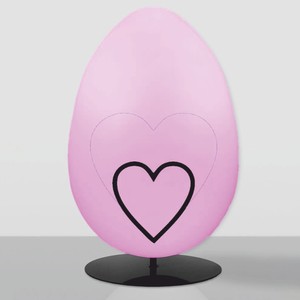 Casa Padrino XXL decorative Easter egg with stand pink / black H. 160 cm - Easter decoration